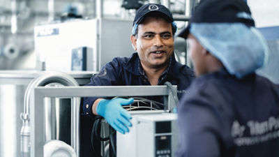 two operators working at plant