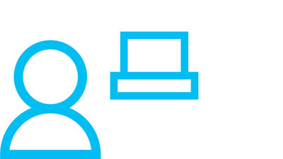 ikonperson och datorer