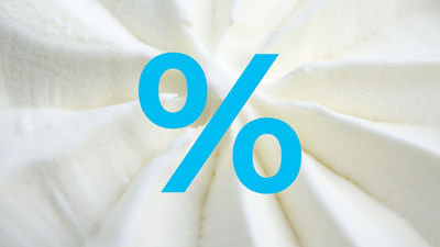 Percent sign on ice cream