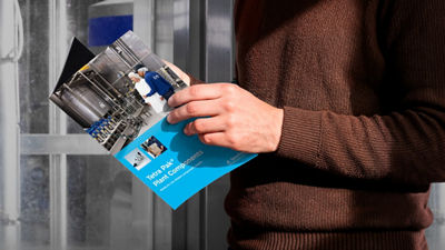 plant component brochure person holding material