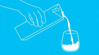Pouring milk illustration