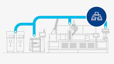 Illustration connected ice cream equipment