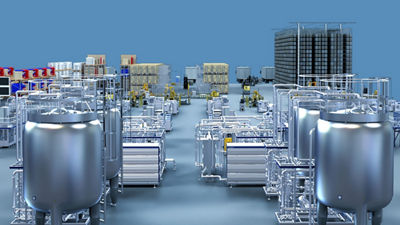 Automated factory, tanks and processing equipment
