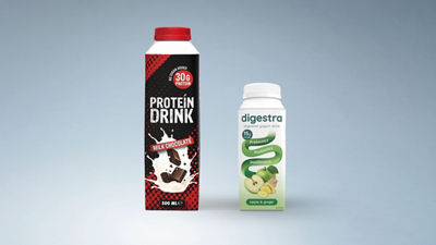 Protein and digestive drinks in Tetra Top carton packages