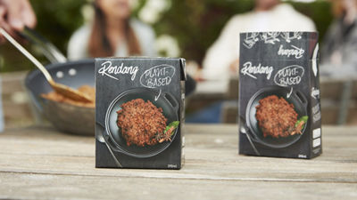 Rendang, plant-based food in Tetra Recart carton packages