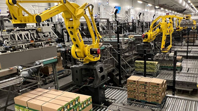 Robotic palletising system at Unilever