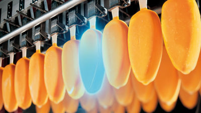 Man and woman looking at screen