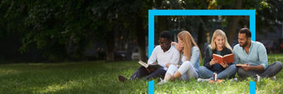 Students having a picnic in the park, coffee drinks in Tetra Pak carton packages