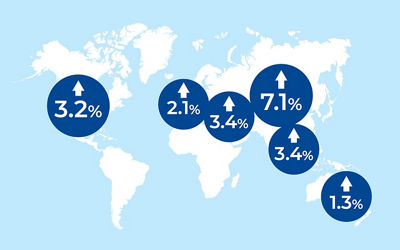 Global map showing RTD coffee market growth