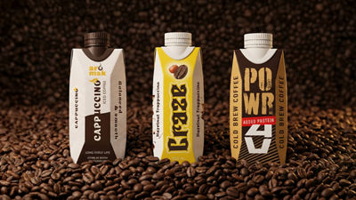 Coffee packages on coffee beans