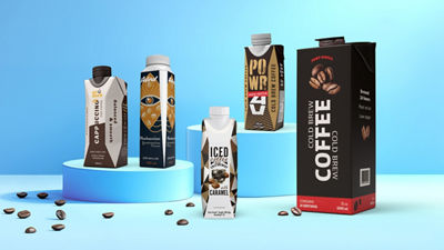 Dryckeskartonger med drickfärdigt kaffe