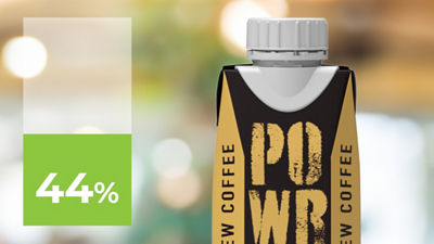 Tetra Prisma carton package, Be natural design, green box 44 %