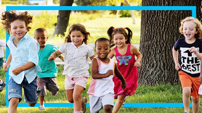 Running children outside