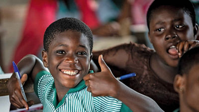 Happy school children in Ghana