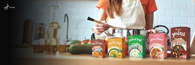 Soups in Tetra Recart carton packages in different sizes