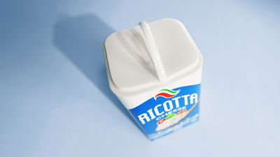 Tetra Reva ricotta cheese package top view.
