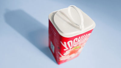 Tetra Reva yoghurt package top view.