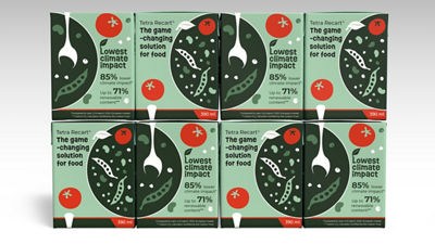 Stacked Tetra Recart carton packages