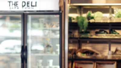 Store shelf, blurred image