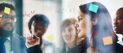 A group brainstorming