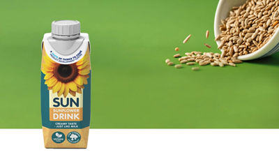 Sunflower seeds and sunflower drink in Tetra Prisma Aseptic carton package