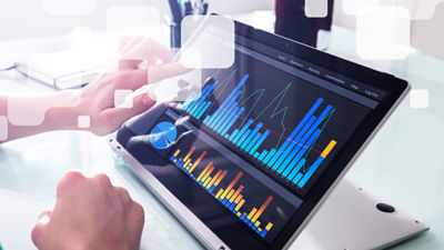 grafiklerin bulunduğu bilgisayar ekranı