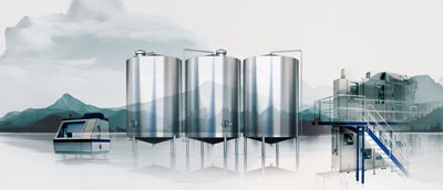 Tanks, equipment and mountain in background