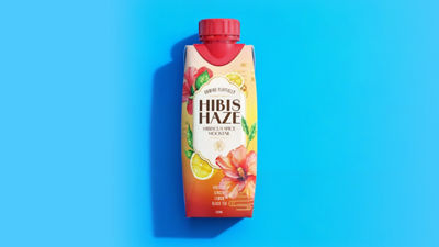 a package on blue background