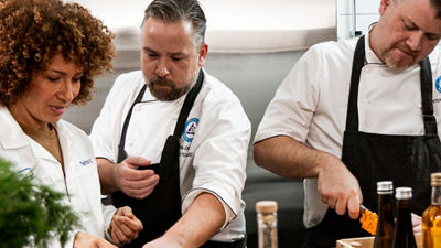 Tetra Pak food technologists working in the Tetra Recart Food Development Centre