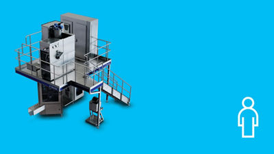 Tetra Pak A1 filling machine and people icon. Simple operations with Tetra Pak A1