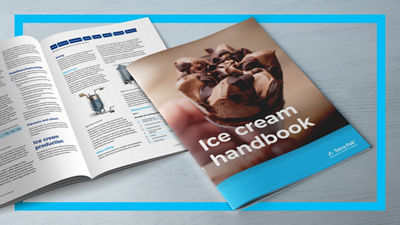 Ice cream handbook on table