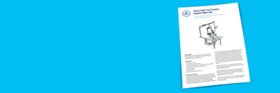 A Tetra Pak Ice Cream Robot Filler M2 leaflef placed on a bright blue background