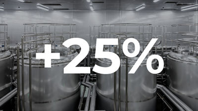 Stainless steel processing tanks, overlaid with +25%.
