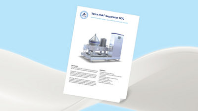 Arka planda süt ve Tetra Pak® Separatör H7C PD broşürü