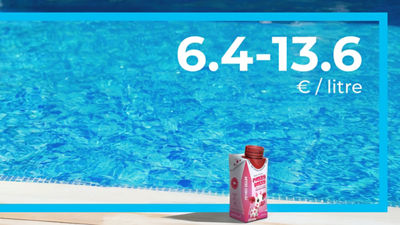 Tetra Prisma Aseptic-carton at poolside, data, 6.4-13.6 euro per litre