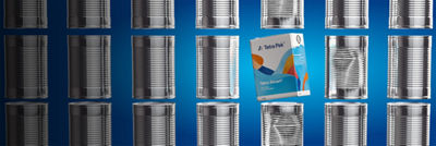 karton tetra recart wśród puszek