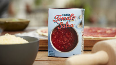 tetra recart package with tomato salsa