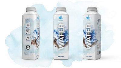 Eau dans des bouteilles Tetra Top, surface d’impression à 360 °