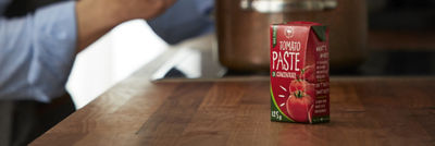 Tomato paste in Tetra Brik Aseptic carton package