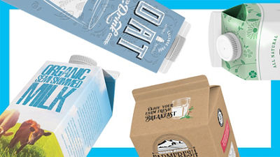 Four Tetra Rex carton packages, top part of carton