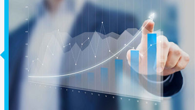 a hand touching a graph