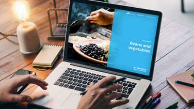 Beans and vegetables trend report on computer