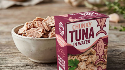 Tuna chunks in Tetra Recart carton and in bowl