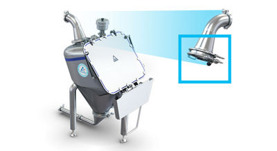 Valve on dust connection pipe