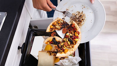 Throwing food away from plate