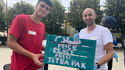 Employees joined forces at a beach clean up in Bangsaen Beach