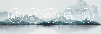 Símbolos en fondo de montaña