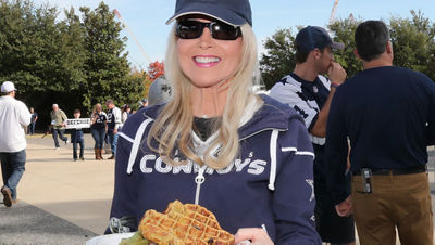 Woman eating waffles 