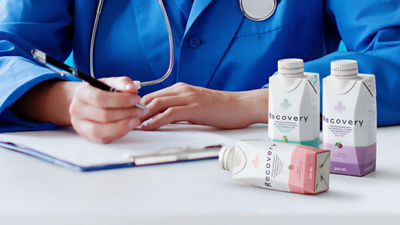 Writing prescription, nutrition drinks in Tetra Prisma Aseptic carton packages