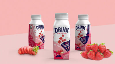 drinking yoghurt with strawberries